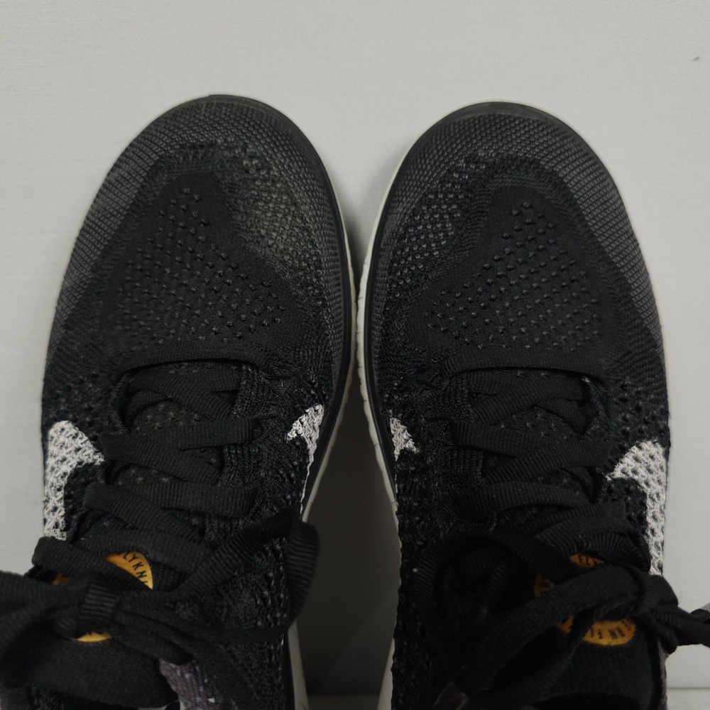 Nike Free RN Flyknit Shoes Women Size 7.5 Black Vast Grey Knit 2018 Running - Picture 13 of 16